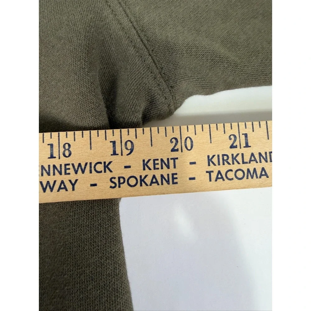 The North Face Mens Small Logo Hoodie Olive Green Pullover Sweatshirt